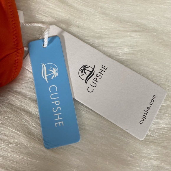 NWT Cupshe sz M Orange Bathing Swim Suit One Piece - Picture 3 of 15